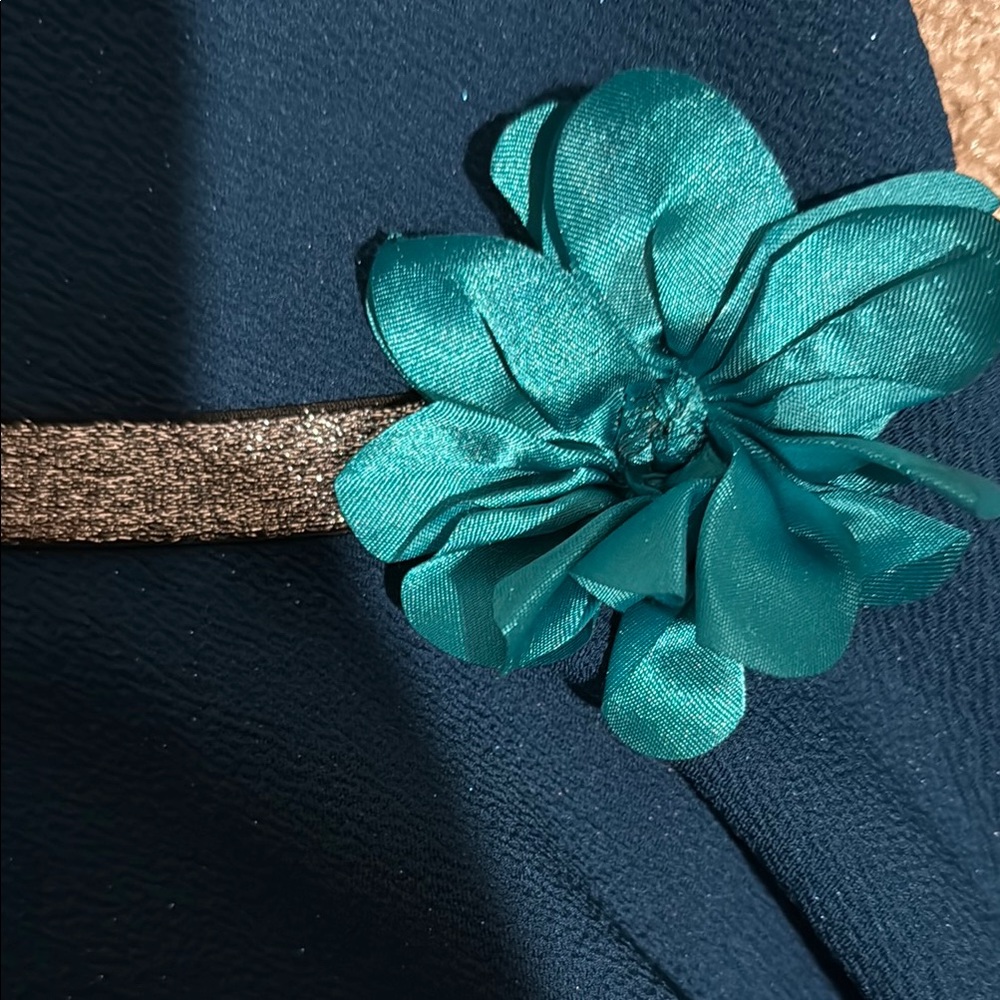 Dollie & Me Blue Silver Pleated Fit and Flare Dress - Picture 3 of 4
